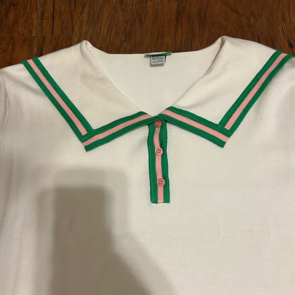 AKA Sorority Short Sleeve Polo Shirt With Back Flap Logo - Picture 10 of 10